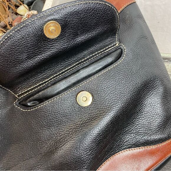 Bally Vintage Leather Black & Brown Two Tone Bucket Shoulder Handbag - Picture 6 of 11